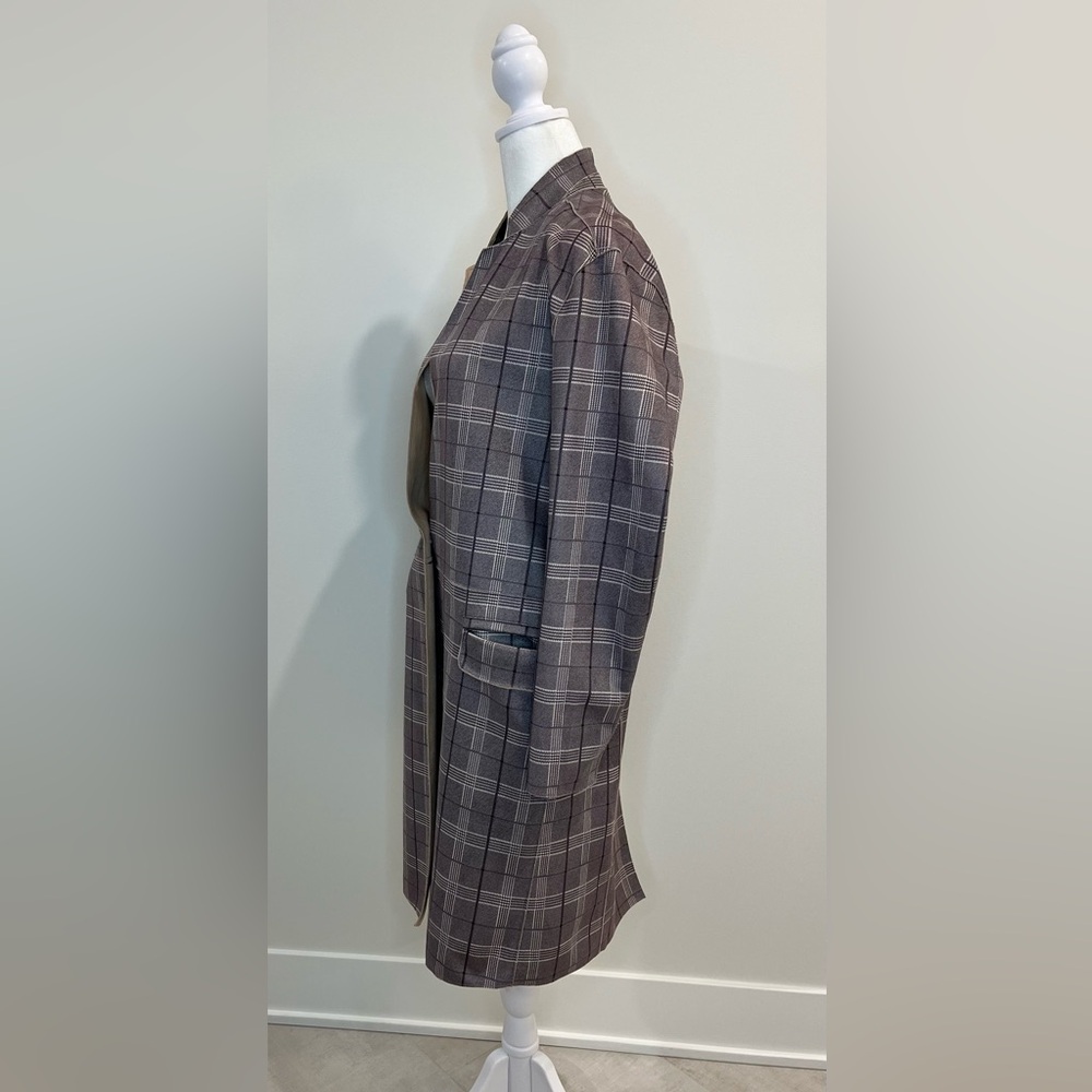 Blank NYC via Anthropologie Plaid Longline  Duster Coat - Picture 5 of 11